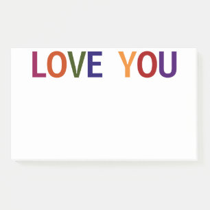 Love You Multicolored 10 x 6 Post-it Notes
