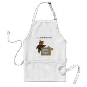 Love You Mum Add Your Photo Apron Cute Bear