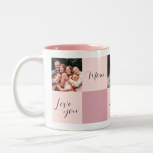 "Love you Mum always forever" photo gift Two-Tone Coffee Mug