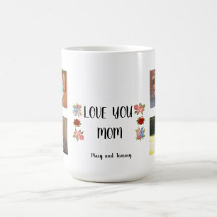 Love You Mum Angela Script Floral Wrap Design Coffee Mug