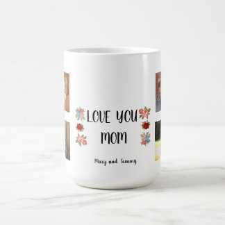 Love You Mum Angela Script Floral Wrap Design Coffee Mug