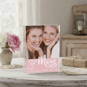 Love You Mum Best Mum Ever Custom Photo Block