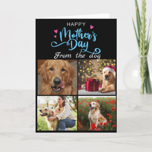 Love you Mum Black custom 4 photo collage card