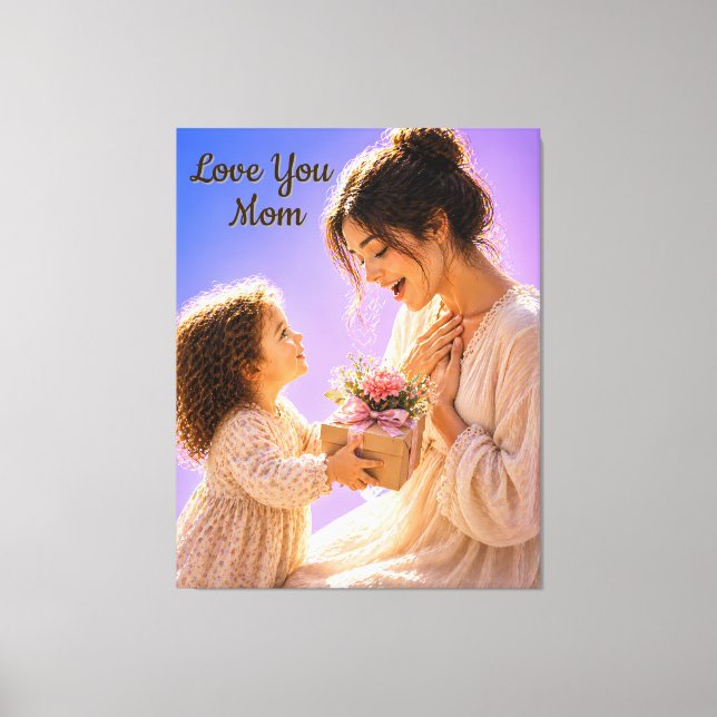 Love You Mum Canvas Wall Art Gift Decor (Front)