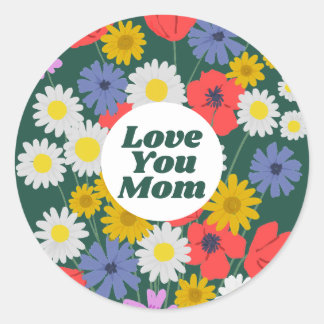 Love You Mum Classic Round Sticker