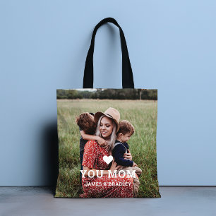 Love You Mum Custom Photo Mother's Day Gift Tote Bag