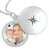 Love You Mum Custom Year Personalised Photo Locket Necklace (Front)