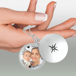 Love You Mum Custom Year Personalised Photo Locket Necklace