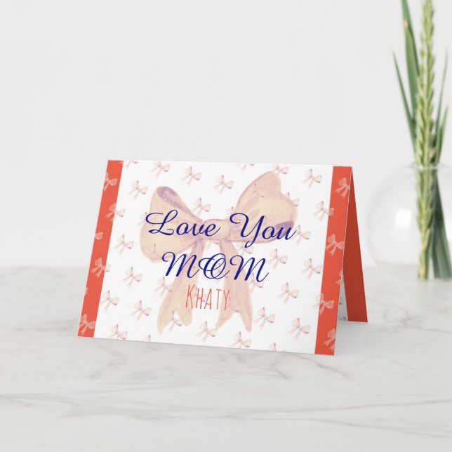 Love You Mum Elegant Simple Modern Mothers Day Card (Front)