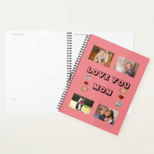 Love You, Mum Embellished Beautiful Flowers 4 phot Planner