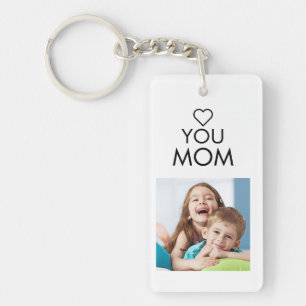 Love You Mum Family Photo Collage Heart Key Ring