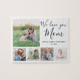Love You Mum Family Photo Collage Jigsaw Puzzle