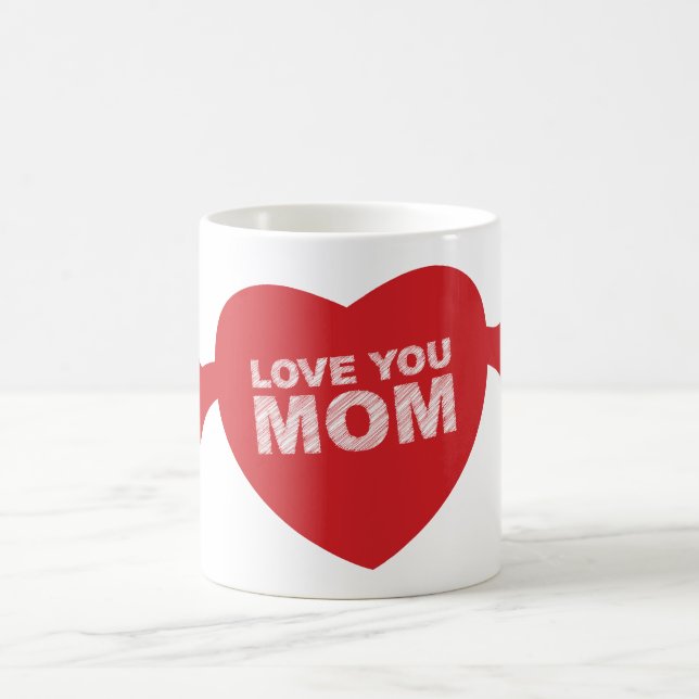 Love you Mum Heart Coffee Mug (Center)
