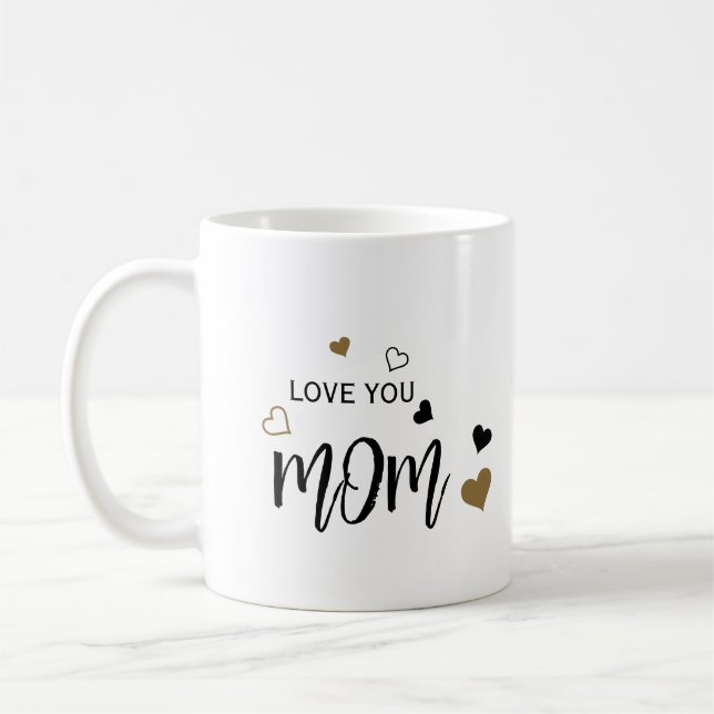 love you mum heart design coffee mug (Left)