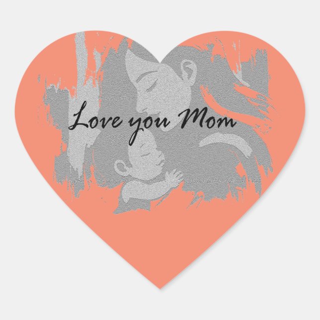Love you Mum Heart Sticker (Front)