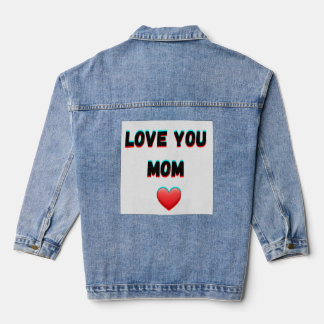Love You Mum – Heartfelt Handwritten Typography Denim Jacket