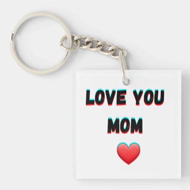 Love You Mum – Heartfelt Handwritten Typography Key Ring (Front)