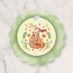 Love You Mum - Mama Bear and Cub Mother's Day Favour Tags