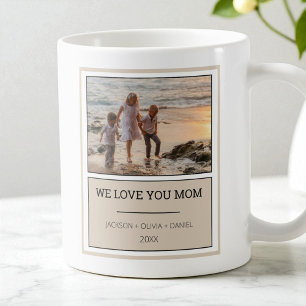 Love You Mum Modern Photo Personalised Mothers Day Coffee Mug