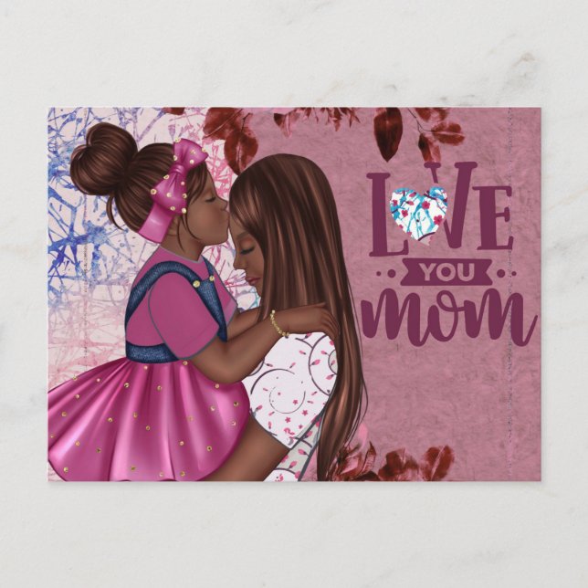 Love You Mum Mother and Child Mother's Day Postcard (Front)