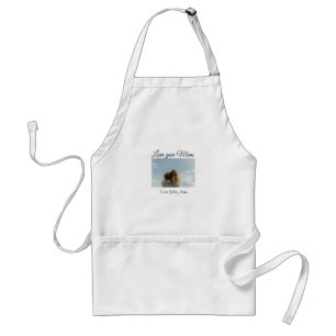 love you mum mothers day add photo name simple standard apron