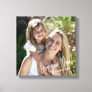 Love You Mum Mother's Day Birthday Photo Canvas Print