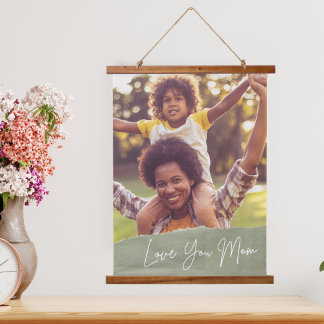 Love You Mum Mother's Day Custom Photo Hanging Tapestry