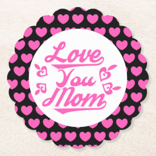 Love You Mum Mother's Day Design-11096 Paper Coaster
