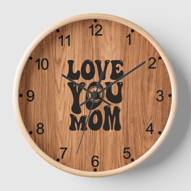 Love You Mum Mother's Day Design-51727 Clock (Front)