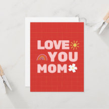 Love You Mum Mother's Day Flat Greeting Card