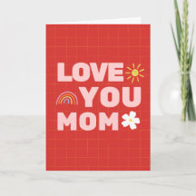 Love You Mum Mother's Day Folded Greeting Card