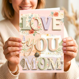 Love You Mum Mother's Day Scrapbook Photo Card