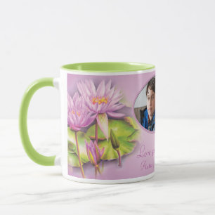 Love you mum/mum water lily photo mug
