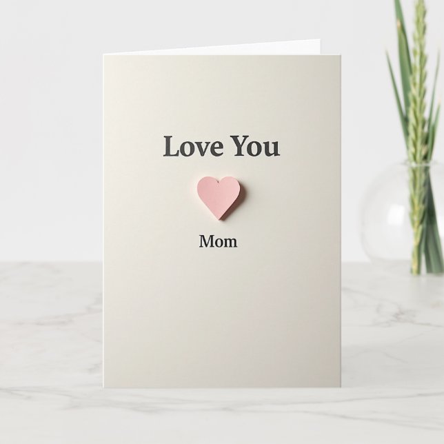 Love You Mum Paper Art Card (Front)