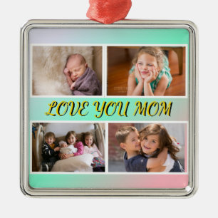 Love You Mum Pastel Tribute Keepsake Metal Tree Decoration