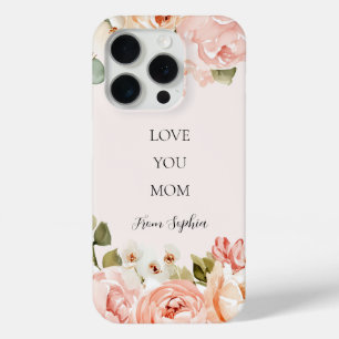 Love You Mum Personalise Floral iPhone / iPad case
