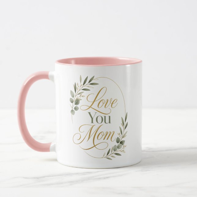 Love You Mum Personalised Botanical Mug (Left)