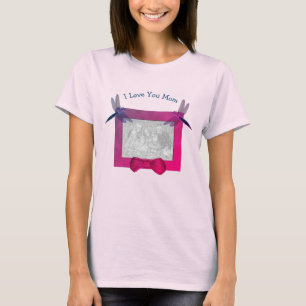 Love You Mum Personalised Photo Dragonfly  T-Shirt