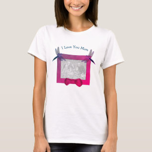 Love You Mum Personalised Photo Dragonfly  T-Shirt