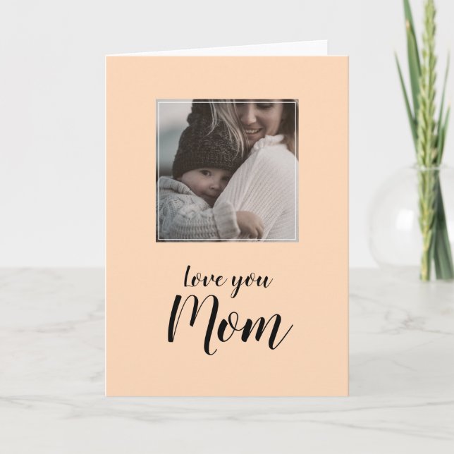 "Love you Mum" personalised photo greeting Card (Front)