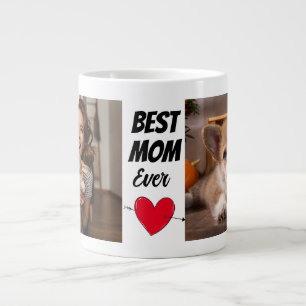 Love You Mum..Personalised two dog photos & text  Large Coffee Mug