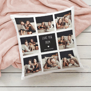 Love You Mum   Photo Collage Handwritten Text Cushion