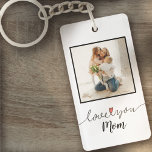Love You Mum Photo Mother's Day Key Ring<br><div class="desc">Love you,  Mum script with a photo for Mother's Day.</div>