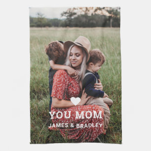 Love You Mum Photo Names Kitchen Gift Tea Towel