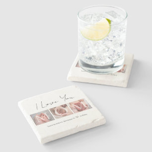Love You Mum Photo Stone Coaster