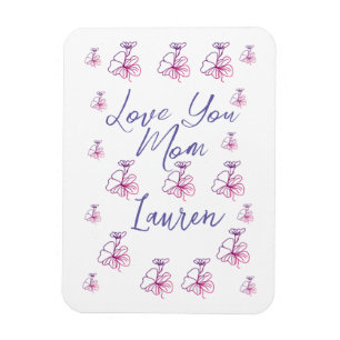 love you mum purple mauve florals mauve name simpl magnet