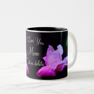 Love You Mum Rainbow Rosebud Personalised  Two-Tone Coffee Mug