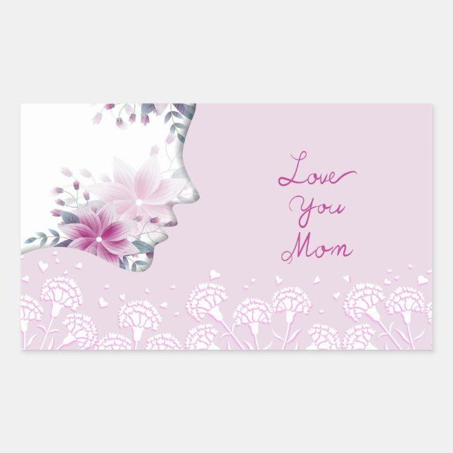 Love You Mum Rectangular Sticker (Front)