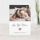 Love You Mum | Script and Heart with Photo Card (Front)