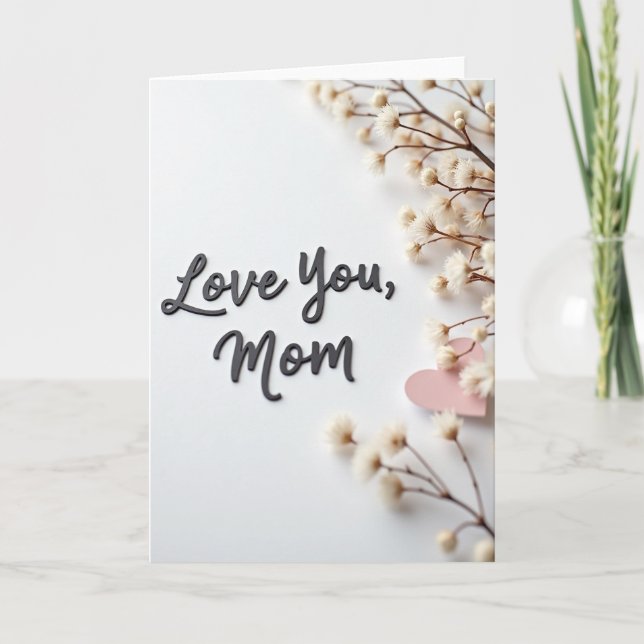 Love You Mum Script Shadow Card (Front)